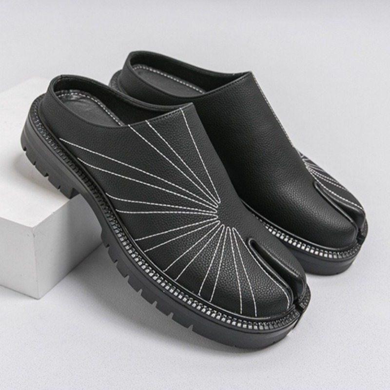 Street Fashion Vintage - Fashion Leather Mules Slip on Backless