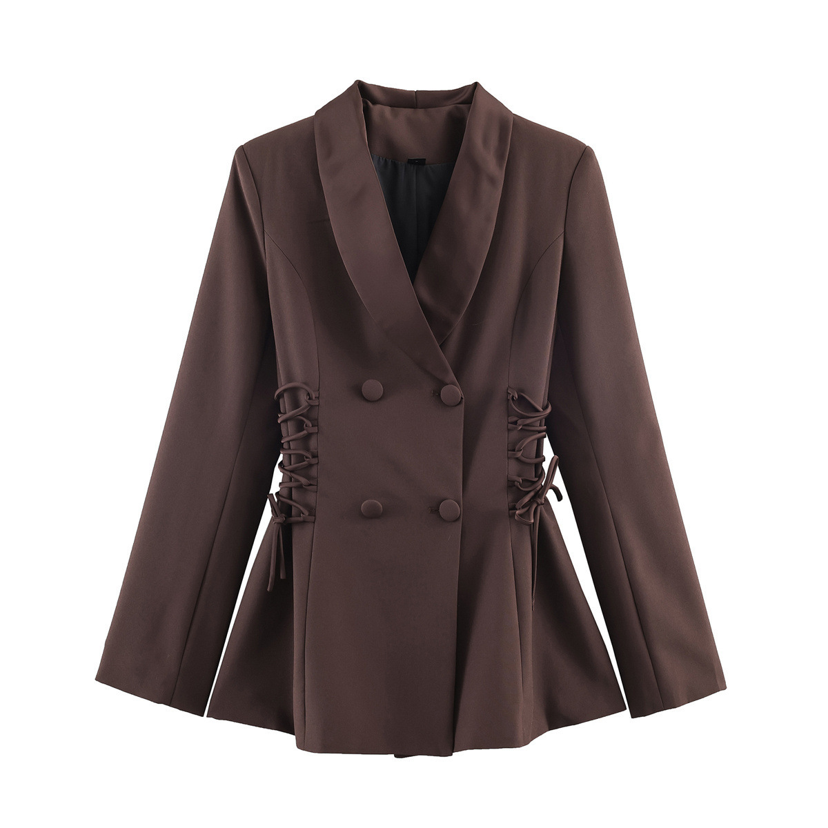 Street Fashion Winter 2026 - Coffee Brown Blazer Women 2026 Side