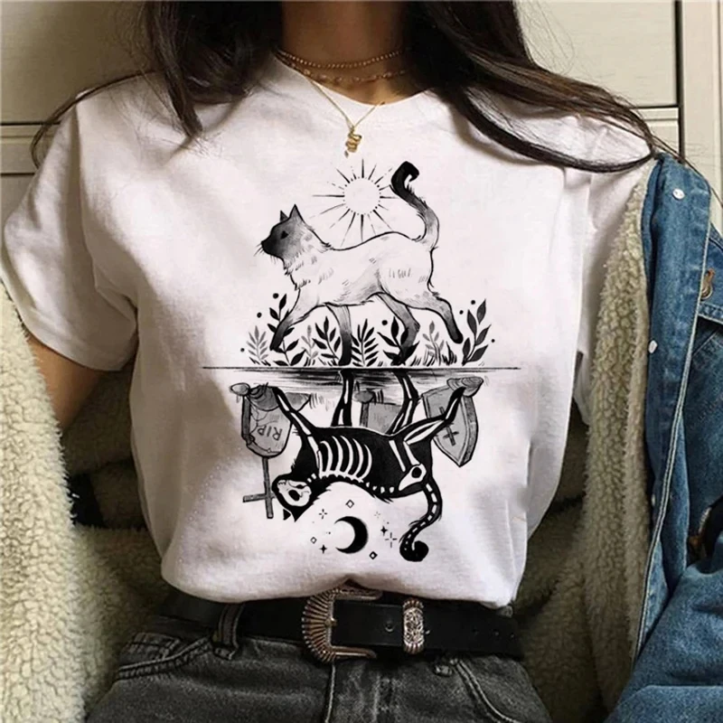 Cartoon Halloween Cat T-shirt  – обзор и цена Street Fashion Asian