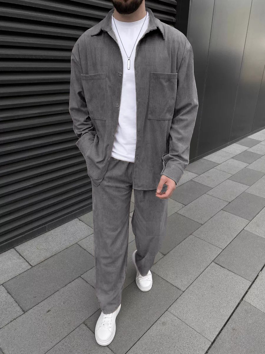 Men's corduroy two-piece outfi – обзор и цена Street Fashion Us