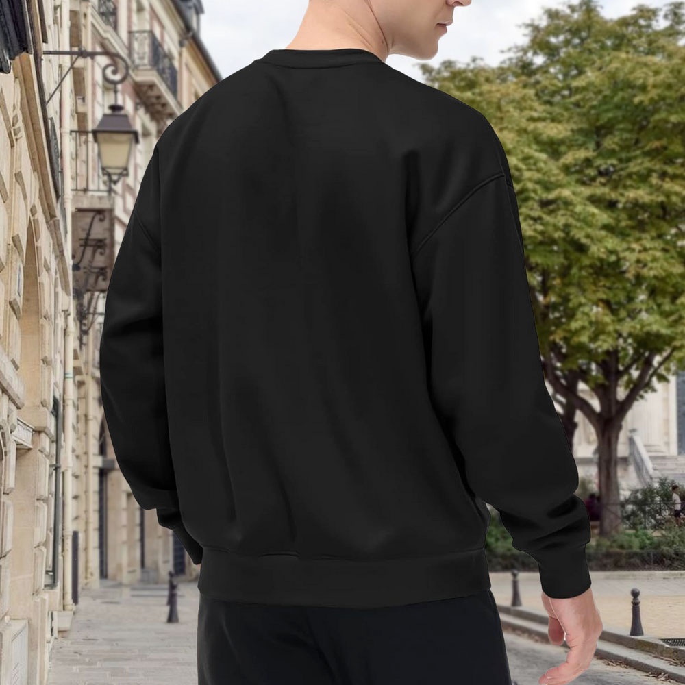 Men's Black Crew Neck Loose Sw – обзор и цена Street Fashion London