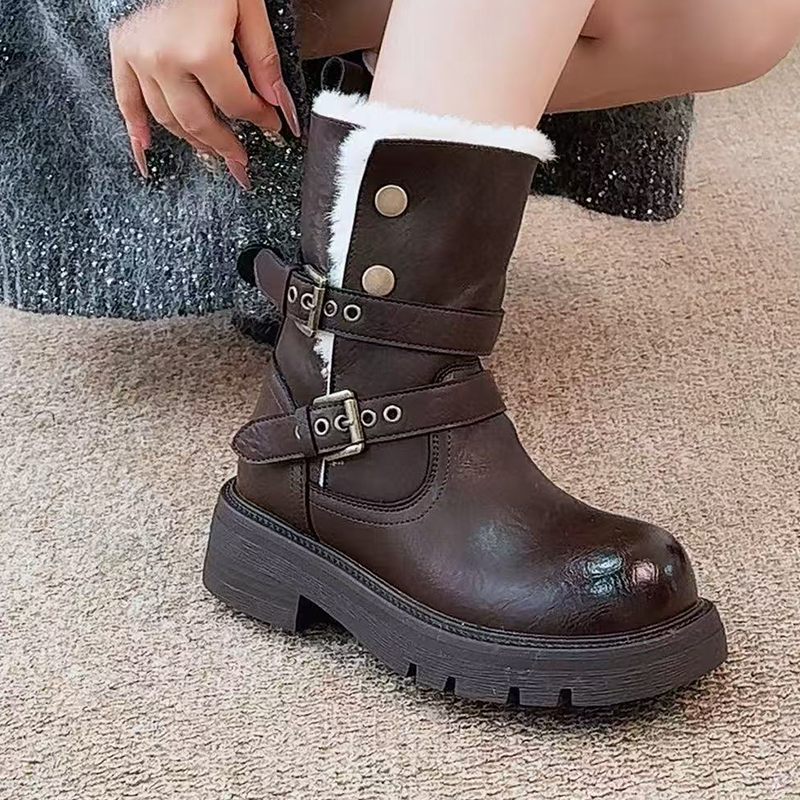 Fur Ankle Boots Women Flats De – обзор и цена Street Fashion Walking
