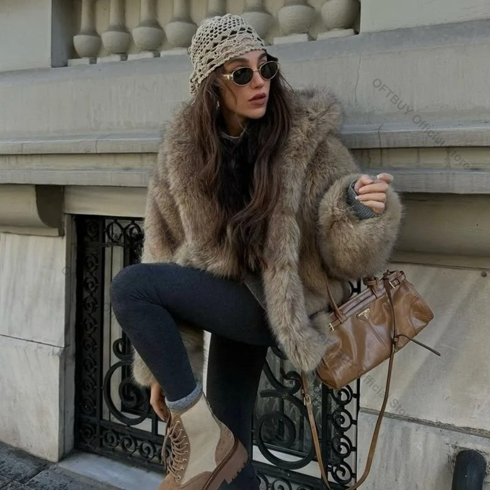Chic Faux Fur Coat  with Hood  – обзор и цена Street Fashion Winter 2026