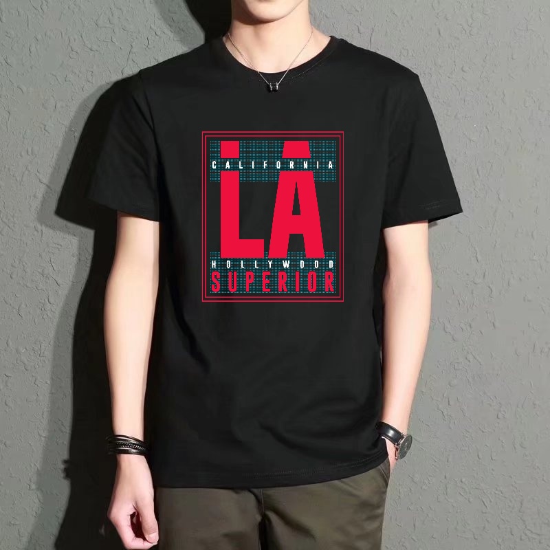 Men's Black Round-Neck Short-S – обзор и цена Street Fashion Los Angeles