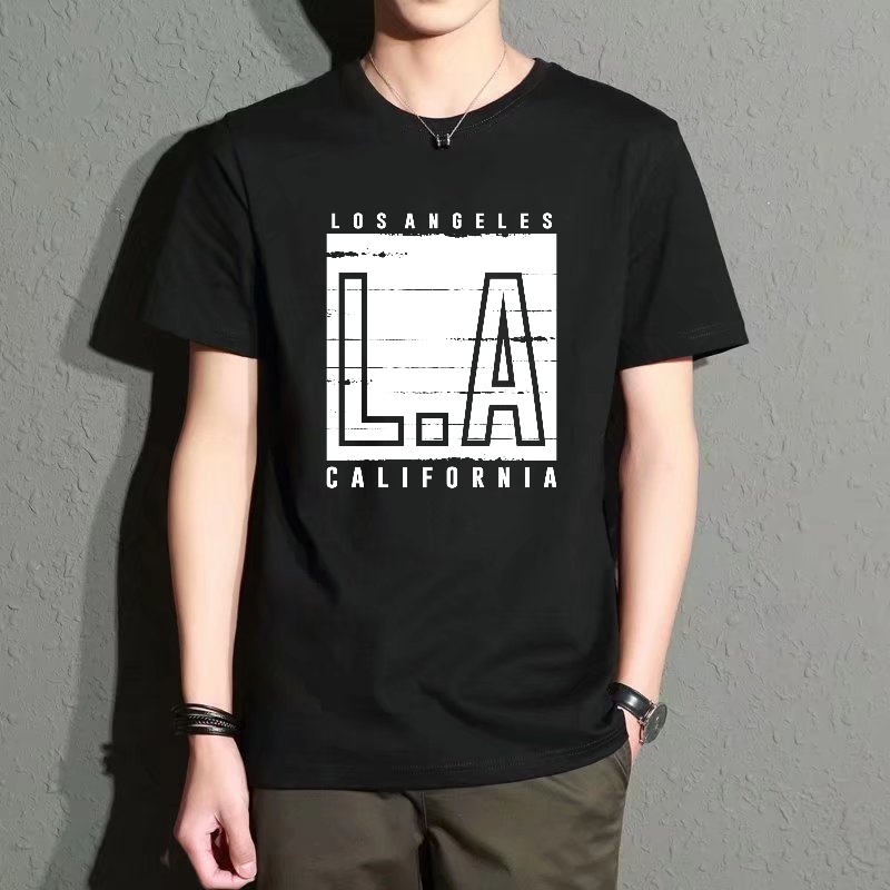 Men's Black Round-Neck Short-S – обзор и цена Street Fashion Los Angeles