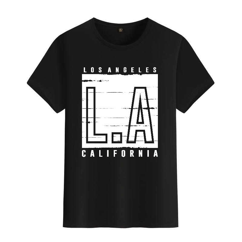 Men's Black Round-Neck Short-S – обзор и цена Street Fashion Los Angeles
